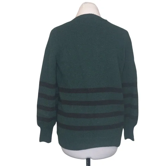 Michael Kors Green Stripped Merino Wool Sweater - Picture 3 of 6